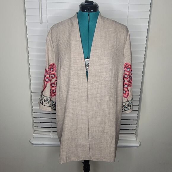 Olivia & Martin Open Front Embroidered Cardigan‎ Topper Size 2X - Picture 1 of 7